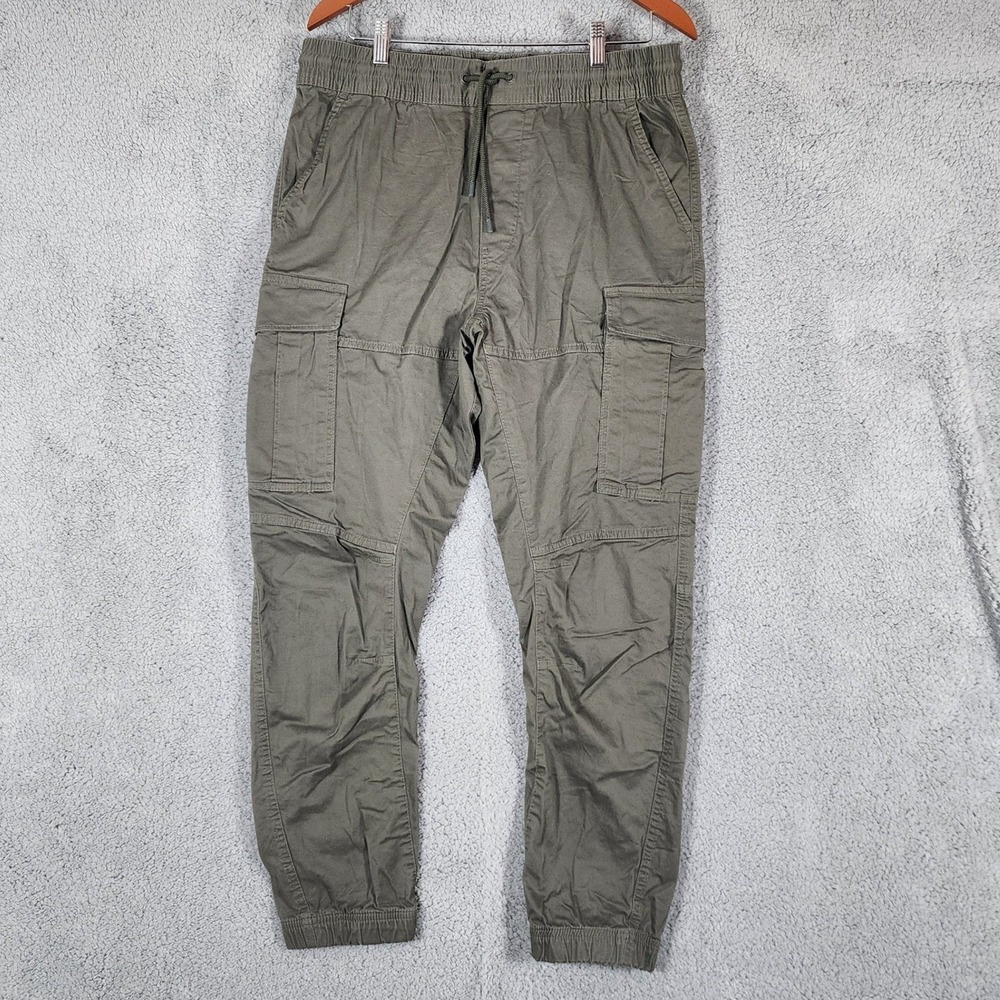 HM Women's Olive Green Cargo Jogger Pants Sz M Elastic Waist Utility Streetwear